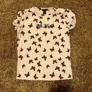 Butterfly white rue 21 shirt